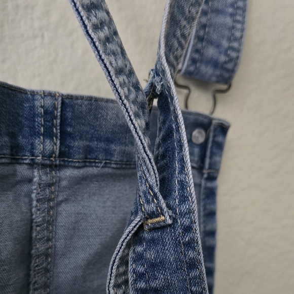 Wallflower Denim Stretch High Rise Shortalls Overalls Juniors Size Large - Picture 10 of 11